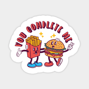 funny burger and french freis cartoon Magnet