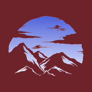 Simple view of mountains and clouds T-Shirt