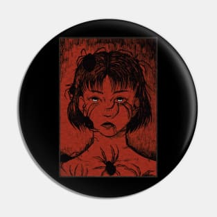 Anime Girl Spider Horror Pin