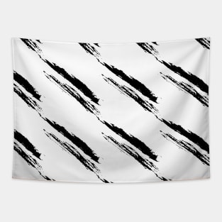 Black oblique stripes on a white background Tapestry