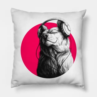 Music on World out - magenta Pillow