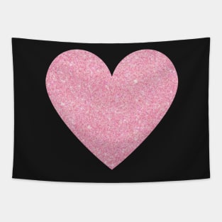 Pastel Pink Faux Glitter Heart Tapestry