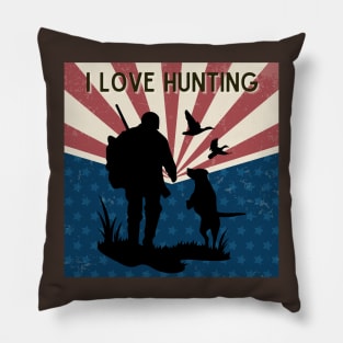 I Love Hunting width dog Pillow