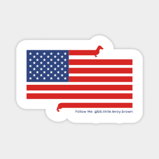 Flag of the United States of America Dachshund Magnet