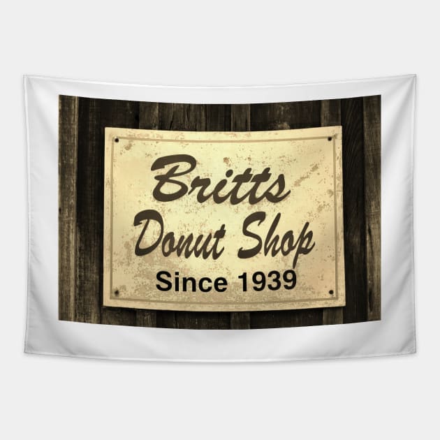 Britt's Donut Shop Sign 3 Tapestry by Cynthia48