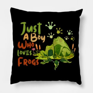 Just A Boy Who Loves Frogs Pillow