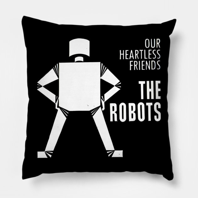 Our Heartless Friends - The Robots Pillow by Desert Owl Designs