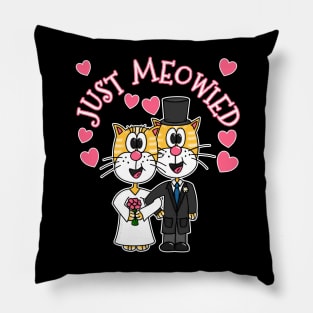 Just Meowied Cat Wedding Newly Weds Funny Pillow