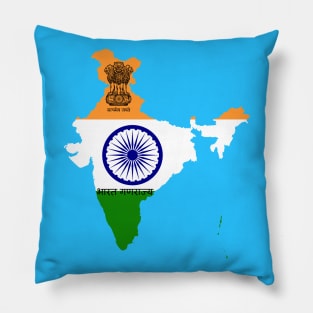 India flag & map Pillow