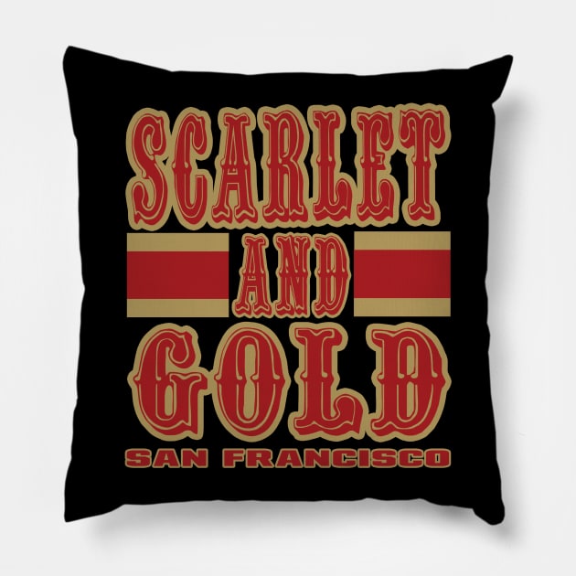 SF LYFE Scarlet and Gold San Francisco True Football Colors! Pillow by OffesniveLine