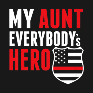 Proud Niece Firefighter Aunt Red Line American Flag T-Shirt