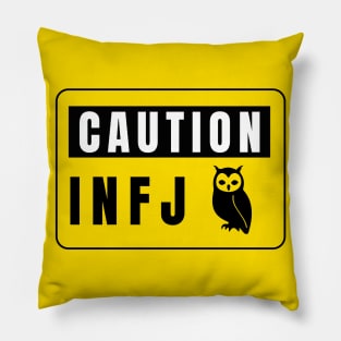 Caution sign infj owl Pillow