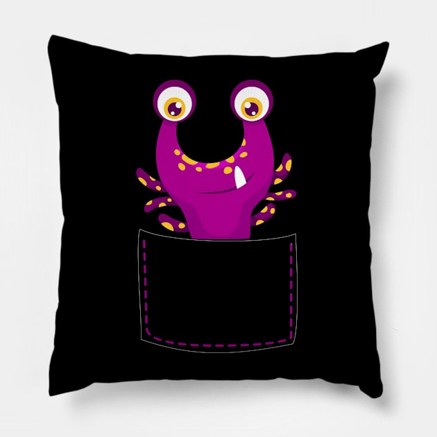 Monster in Pocket Pillow by big_owl