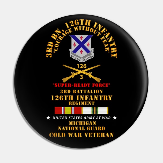 3rd Bn 126th Infantry - SRF - MI ARNG  w COLD SVC Pin by twix123844