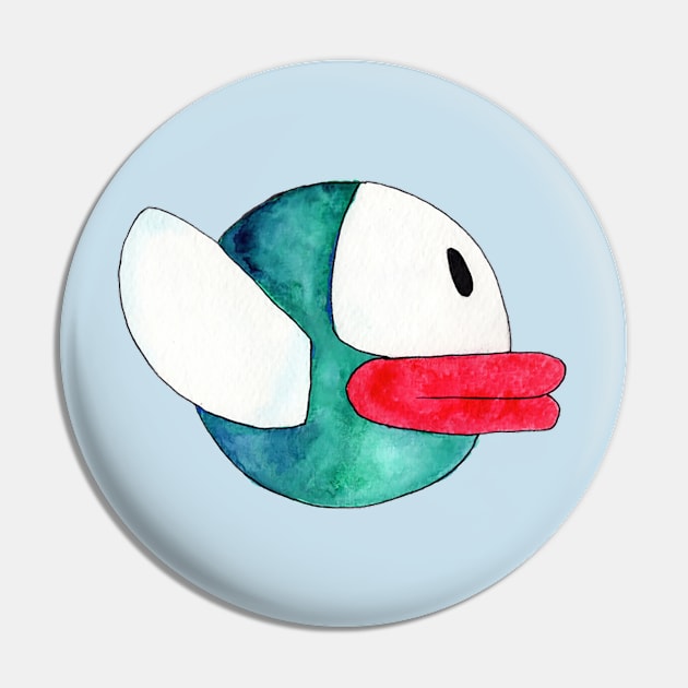 Watercolor FlapX Bird Pin by NerdLabs001