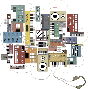 Electronic Musician Synthesizers and Drum Machine Dj Magnet