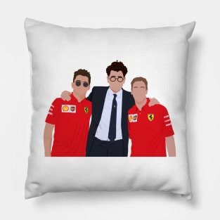 Charles Leclerc, Mattia Binotto and Sebastian Vettel for Ferrari Pillow