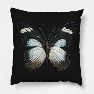 blue and black butterfly Pillow