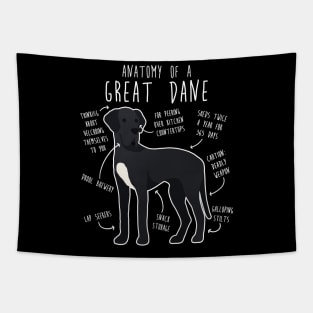 Black Great Dane Dog Anatomy Tapestry