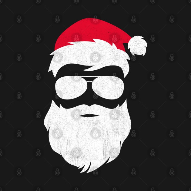 Funny Santa Claus with Sunglasses Christmas (Distrassed) by yoveon