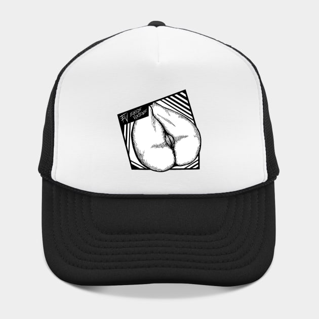 Hot Nude Booty Woman Erotic Black & White Crosshatch Diamond Pattern Artwork - Erotic Art