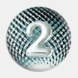 Number two - silver Pin