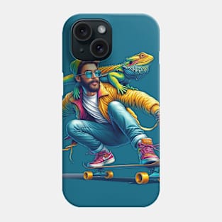 Skater Dude with Bearded Dragon Phone Case