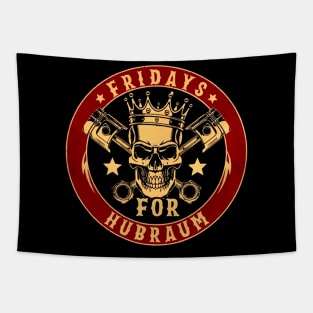 Skull Fridays for Hubraum Motorcycle Club Tapestry