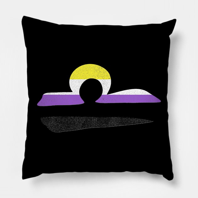 Nonbinary Libra Pride Flag Zodiac Sign Pillow by wheedesign