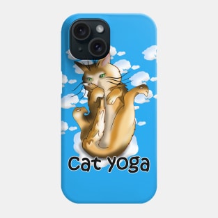 Yoga practice for a cartoon ginger cat Phone Case