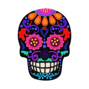 Day of the Dead | Sugar Skull | Felt Texture Style T-Shirt