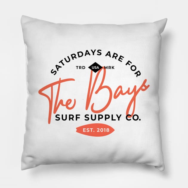 Saturdays are for The Bays Pillow by CloudWalkerDesigns