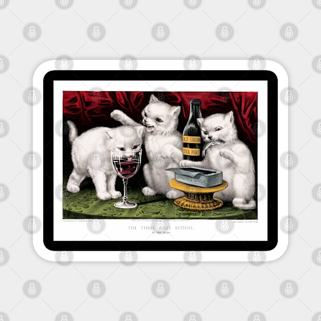 Three Jolly Kittens Magnet by SandraKC