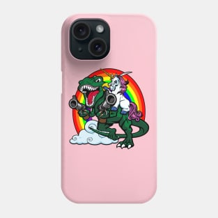 Unicorn Riding a Dinosaur into Battle Phone Case