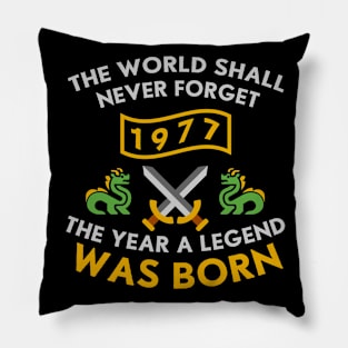 1977 The Year A Legend Was Born Dragons and Swords Design (Light) Pillow