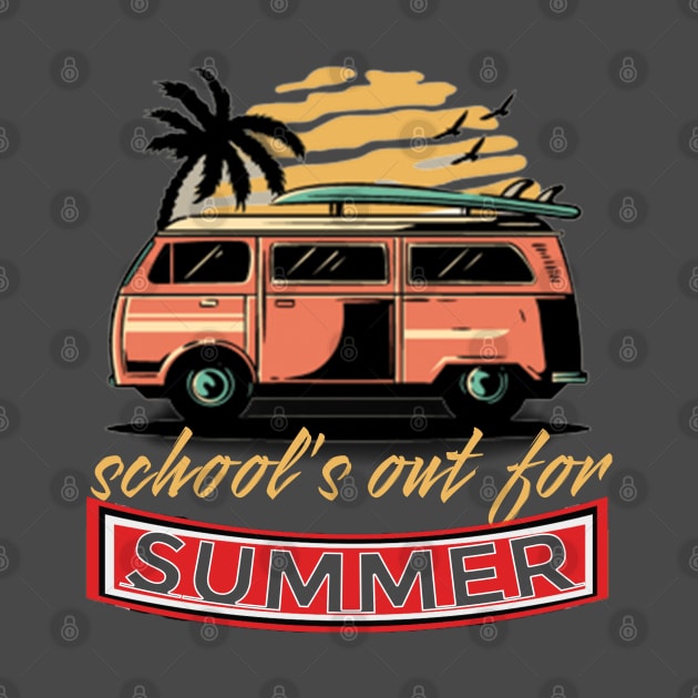 cute retro last day of school school's out for summer teacher by TeeText