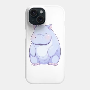 Little blue hippo on two legs Phone Case