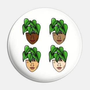 Multicultural Tropical Plant People with Tattoos and Septum Piercing Pin