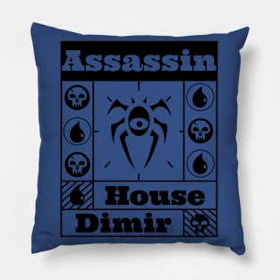 House Dimir | Assassin | MTG Guild Black on Blue Design Pillow