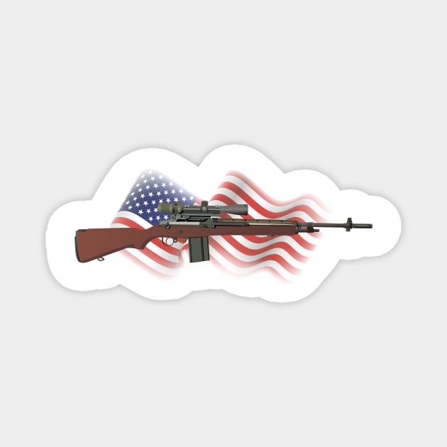 Patriotic M21 Sniper Rifle Magnet by NorseTech