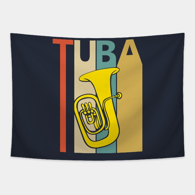 Vintage Tuba Player Gift Tapestry by GWENT