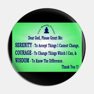 "The Serenity Prayer - Wall Art with Scattering Green Background Pin