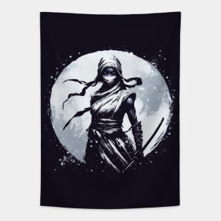 Black Ninja Girl Tapestry