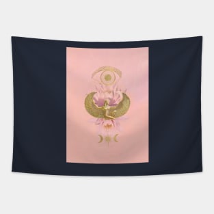 Rose and Gold Symbols Tapestry