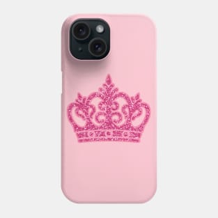 Glittered Pink Crown Phone Case