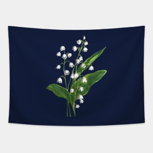 Lily of the valley Flowers Watercolor Painting Tapestry