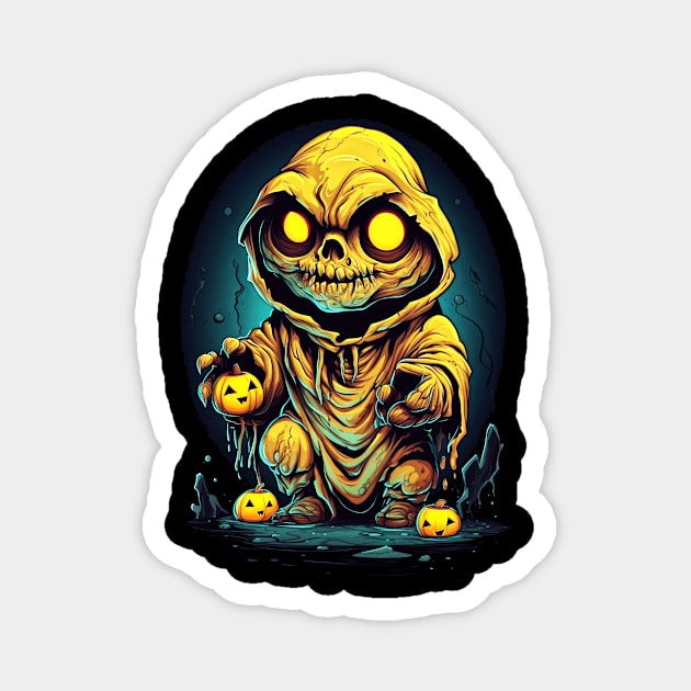 Eerie Halloween Ghoul Art - Spooky Season Delight Magnet by Captain Peter Designs