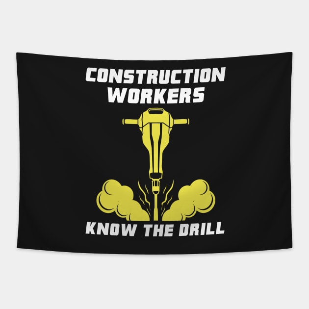 CONSTRUCTION: Construction Workers Gift Tapestry by woormle