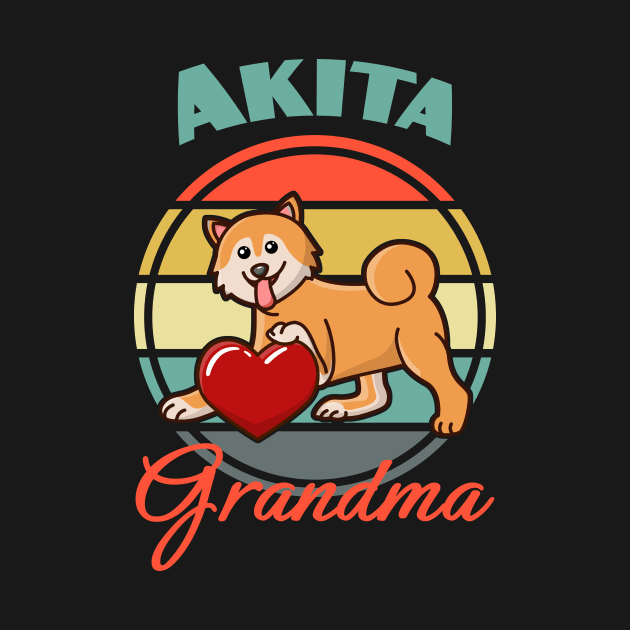 Akita Inu Grandma Dog puppy Lover Cute Mothers Day by Meteor77