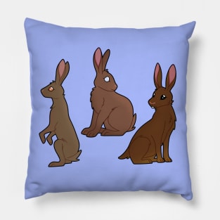 Three Jackrabbit Pillow